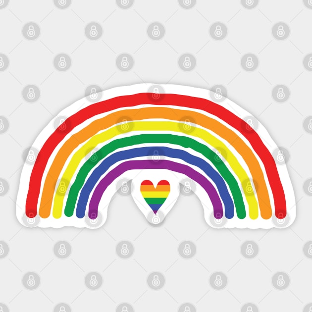 Rainbow and Heart Color like Pride Flag Sticker by ellenhenryart